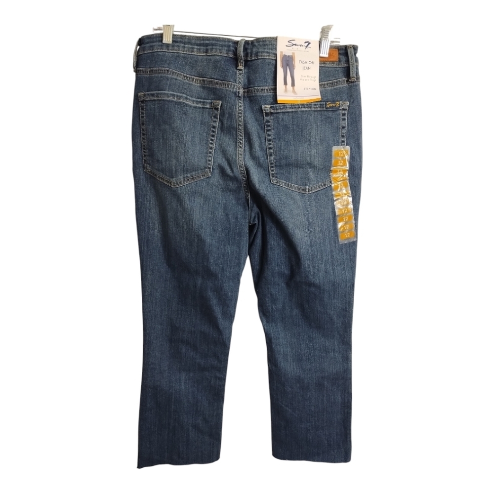 Seven7 Fashion‎ Jean High Rise Step Hem Cropped Casual Preppy Denim Jean 12 - Picture 3 of 9